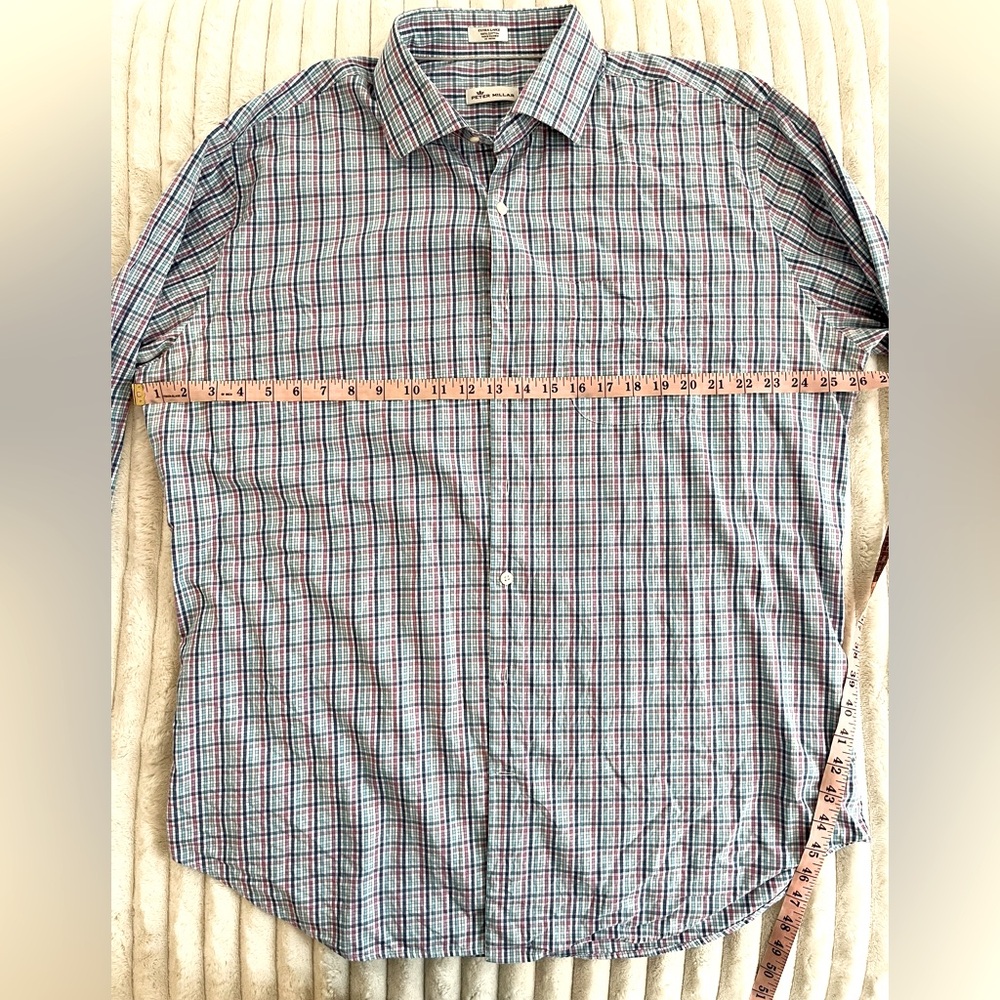 Peter Millar XL Men's Checkered Long Sleeve Shirt